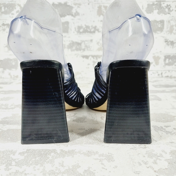 New Sam Edelman LAURETTE Faux Leather Black Strappy Heel Sandals i292 - Picture 6 of 12